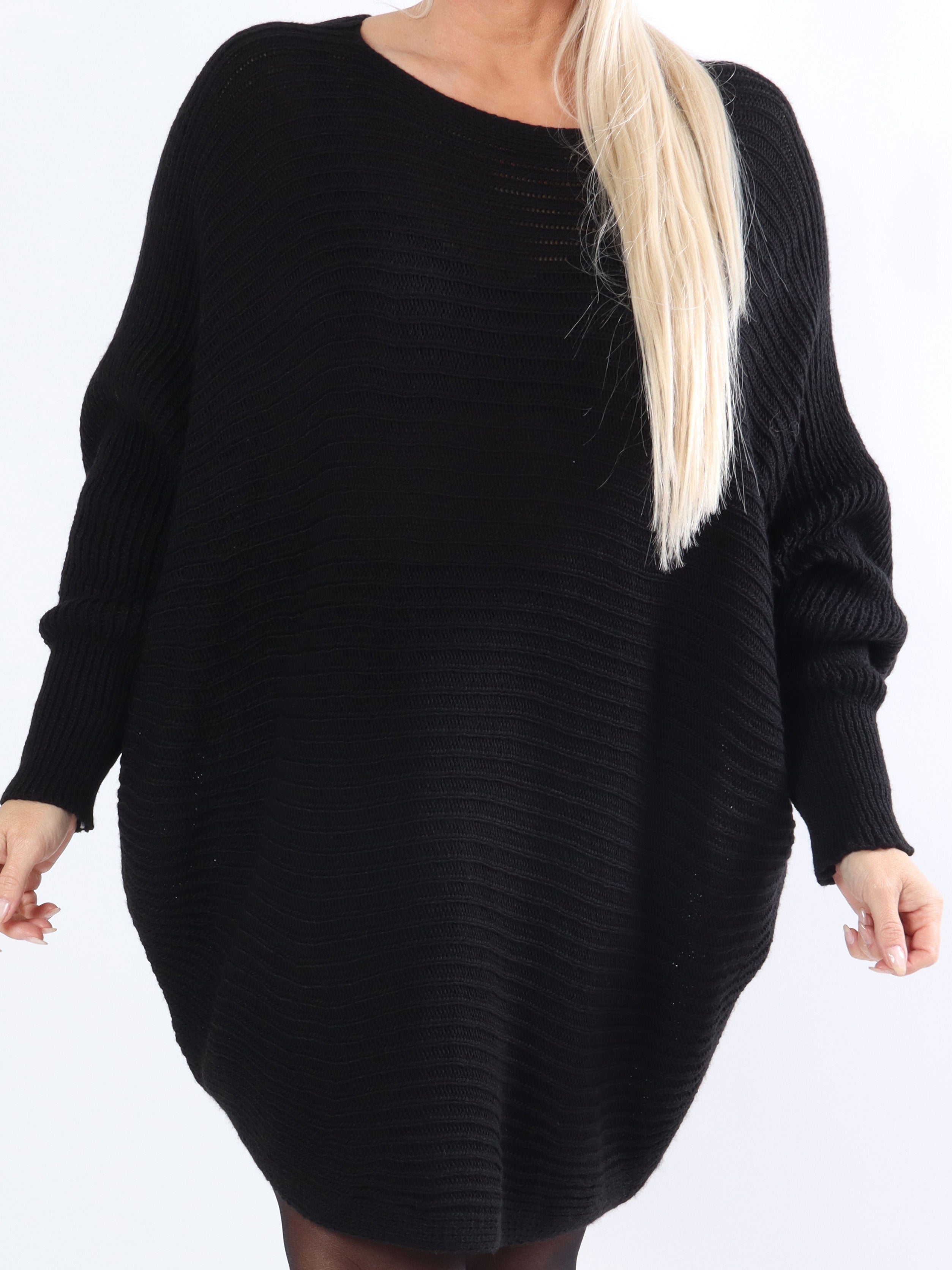 Gabbi - Plus size strik med flagermusærmer